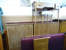 Five piece mid Century bedroom suite by Vesper Furniture Ltd of lady's and gent's wardrobes, stylish