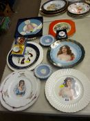 Collection of decorative wall plates, pin dishes and commemoratives