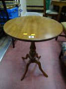 Vintage circular topped mahogany tripod table