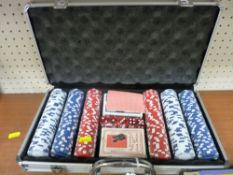Metal cased poker set