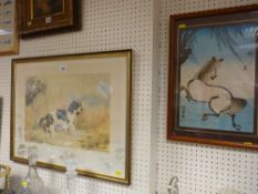 ALEXANDER CHARLES-JONES limited edition (37/350) print - hunting dog and pheasants, 47 x 62 cms