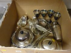 Good parcel of mixed electroplatedware including pair of table pheasants