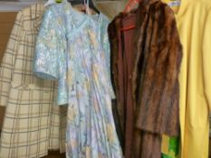 Lady's vintage fur coat and three various outfits