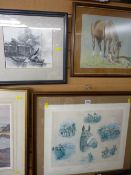NEIL CAWTHORNE limited edition signed print - race horses and two other prints