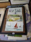 Amateur artist's portfolio of pictures, drawings and watercolours