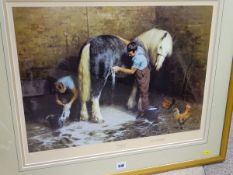 DAVID SHEPHERD limited edition (817/850) studio stamped print - 'Shampoo Time', signed in pencil, 43