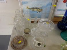 Selection of vintage cut and other glassware