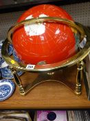 Large framed terrestrial globe