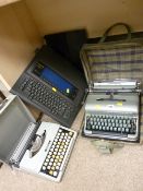 Vintage cased typewriters - Imperial Signet, Bluebird of West Germany and a word processor