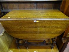 Well presented oak barley twist gate leg dining table