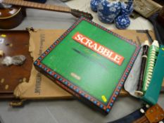 Vintage Corinthian 10 bagatelle board, a Scrabble Deluxe with electronic timer, a Hohner Melodica