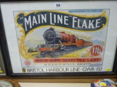 Framed advertising print for Main Line Flake