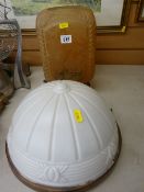 Two vintage ceiling light shades