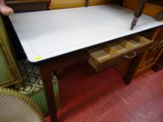 Enamel top single drawer kitchen table