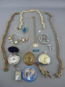 Quantity of jewellery and collectables including a silver and enamel baby brooch, a large