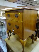 Antique style oak two drawer side chest