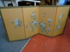 Four fold Oriental hanging painted screen