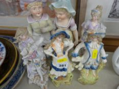 Collection of bisque porcelain figurines