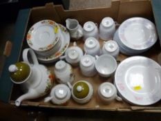 German mid Century part coffee set including coffee pot and a modern floral decorated part teaset