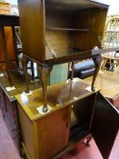 Reproduction burr walnut entertainment cabinet and a reproduction mahogany drinks cabinet with