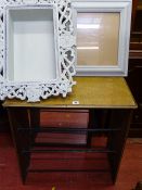 Vintage shoe rack, fancy framed wall display and a painted picture frame