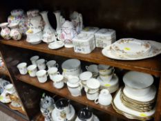 Pair of pink lustre jugs, dressing table items, two ginger jars and lids and a parcel of mixed