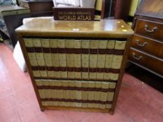 Full set of Encyclopaedia Britannica in bookcase cabinet