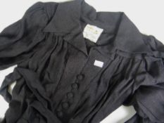 A vintage black crepe women's dress designed by Ossie Clark (size 36) Condition reports are provided