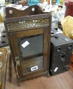 A galleried smoker's cabinet & an early twentieth century box camera Condition reports are