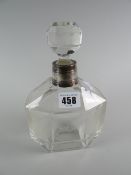 A good sterling silver rimmed Art Deco decanter & stopper, 21cms high Condition reports are provided