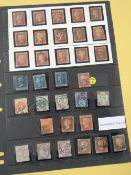 A good page of Victorian penny reds, penny blues & other stamps Condition reports are provided on