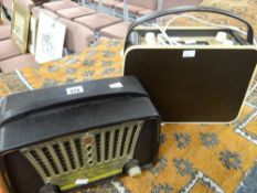A vintage Murphy radio, another Bakelite radio & a parcel of records Condition reports are