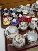 A parcel of decorative Oriental eggshell teaware & a quantity of cabinet cups & saucers Condition