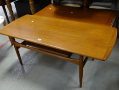 A G-Plan or style teak Long John coffee table & another Condition reports are provided on request by
