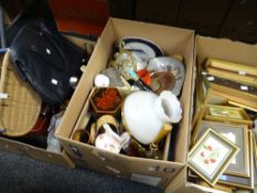 Three boxes of mixed items including pictures, prints, ornaments & household items Condition reports