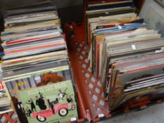 A collection of late twentieth century vinyl records including LPs & singles, mainly easy