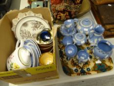 A parcel of Wedgwood Jasperware, a parcel of mixed pottery & china including Spode teapot together