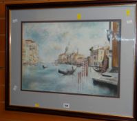 Framed pastel study of Grand Canal, Venice, 38 x 53cms Condition reports are provided on request