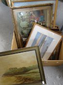 A box of framed pictures Condition reports are provided on request by email only for this type of