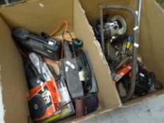 Two boxes containing part of a garage clearance Condition reports are provided on request by email