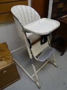 A mid-century Mamot high chair with padded leather back & painted metallic frame Condition reports