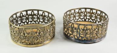 A pair of silver plated filigree wine coasters Condition reports are provided on request by email