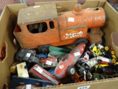 A Triang 'Puff Puff' train & a quantity of loose toy vehicles Condition reports are provided on