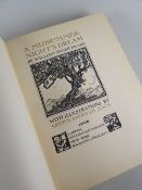 A volume of a Midsummer Night's Dream, illustrated by Arthur Rackham, dated 1908, published by