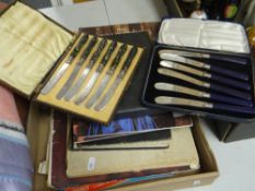 A parcel of commemorative items & cased cutlery Condition reports are provided on request by email