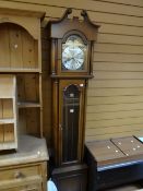 A reproduction weight driven pendulum grandfather clock, 206cms high Condition reports are