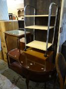 A parcel of mixed furniture including half-moon table Condition reports are provided on request by