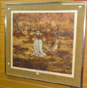 SIDNEY NOLAN limited edition (18/60) lithograph - haunting Australian outback scene with ghostly