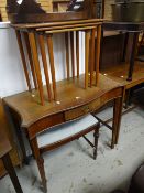 An antique style serpentine side-table with single drawer, 88cms wide Condition reports are provided