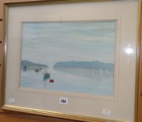 BRUCE NEPHAM painting of Penarth Head & Cardiff Bay together with two framed EMILY CARR mixed